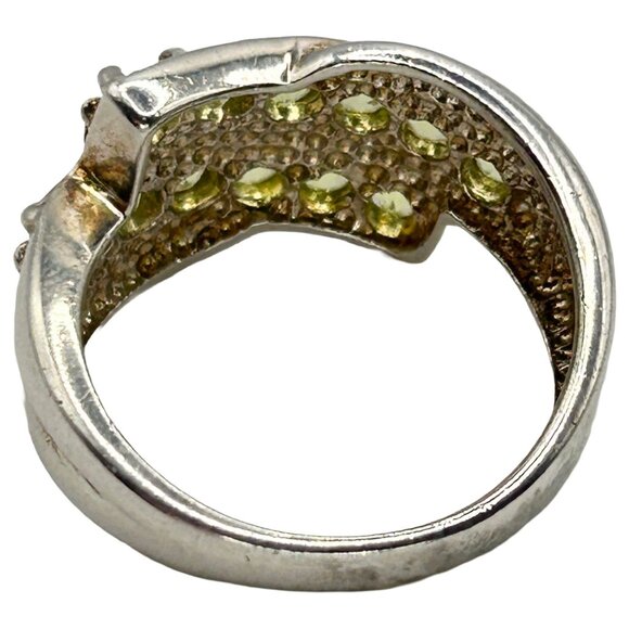 925 Sterling Silver Light Green Peridot Gemstone Ring - Size 7.5 - Picture 5 of 8